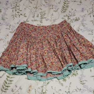Betsey Johnson Multicolor Floral Skater Skirt
